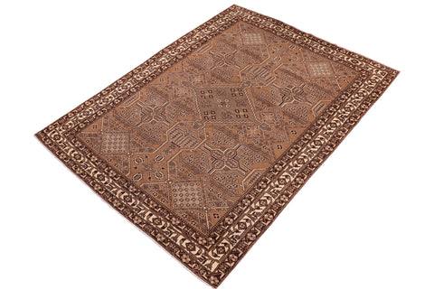 handmade Traditional Persian Lt. Brown Ivory Hand Knotted RECTANGLE 100% WOOL area rug 8x11