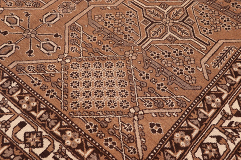 handmade Traditional Persian Lt. Brown Ivory Hand Knotted RECTANGLE 100% WOOL area rug 8x11