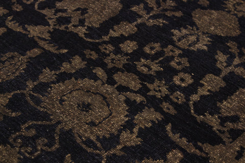 handmade Transitional Vintage Blue Brown Hand Knotted RECTANGLE 100% WOOL area rug 8' x 12'