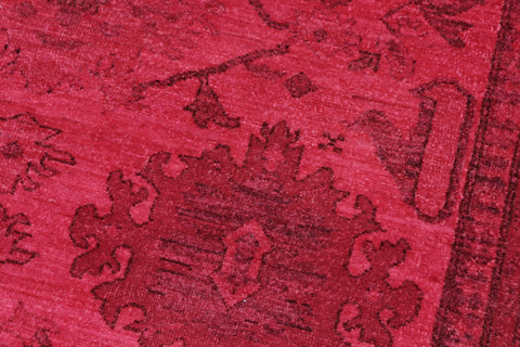 handmade Over Dyed Over Dyed Pink Pink Hand Knotted RECTANGLE 100% WOOL area rug 6' x 9'