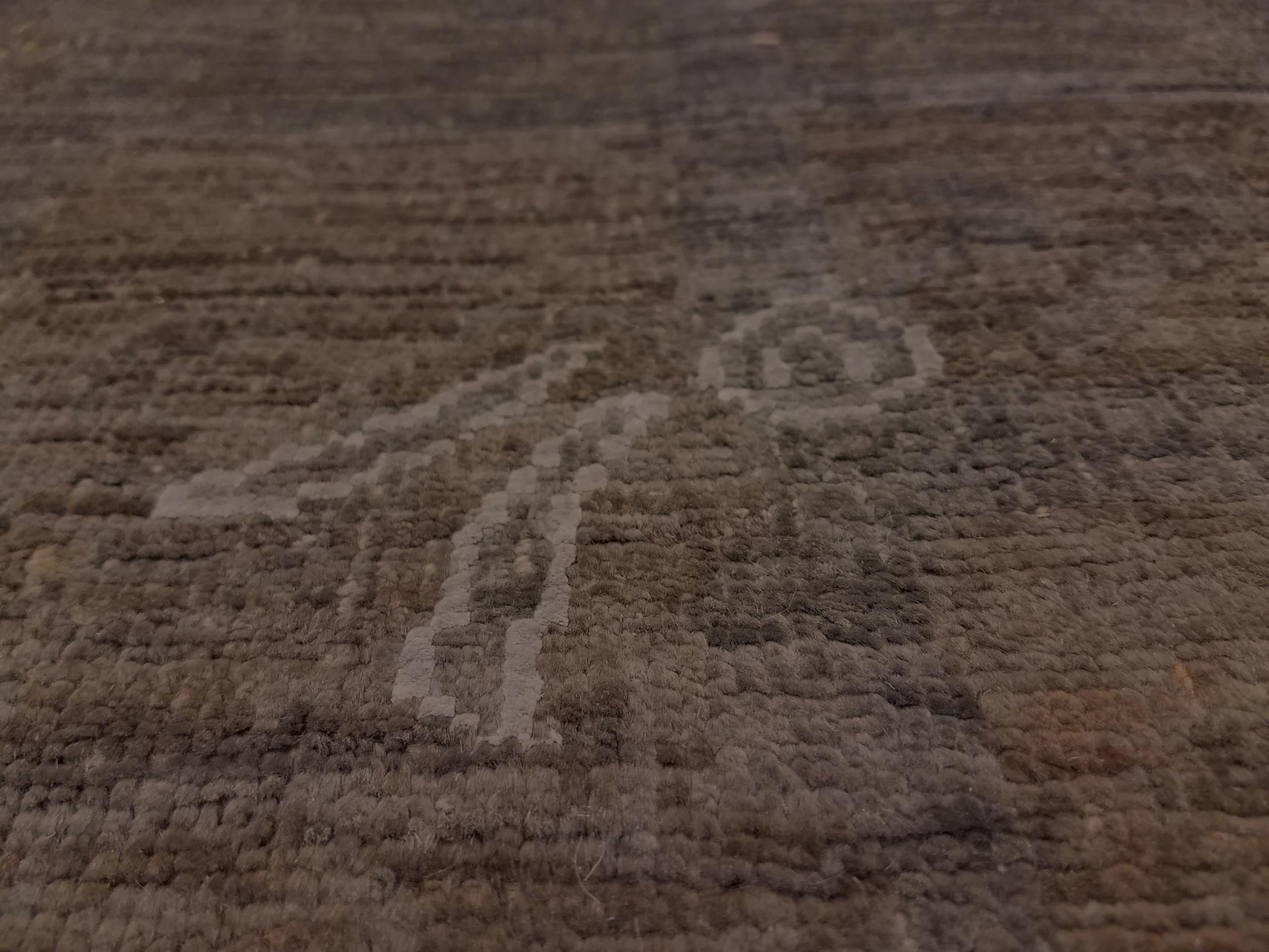 handmade Over Dyed Over Dyed Brown Brown Hand Knotted RECTANGLE 100% WOOL area rug 10' x 13'