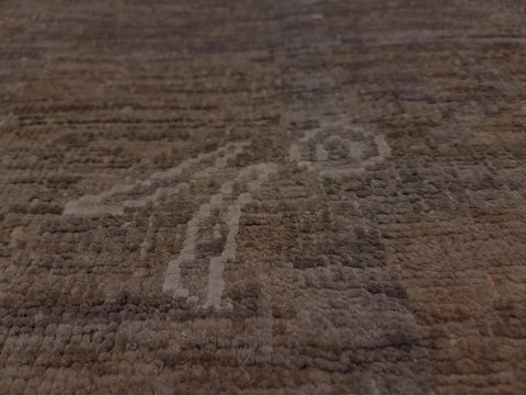 handmade Over Dyed Over Dyed Brown Brown Hand Knotted RECTANGLE 100% WOOL area rug 10' x 13'