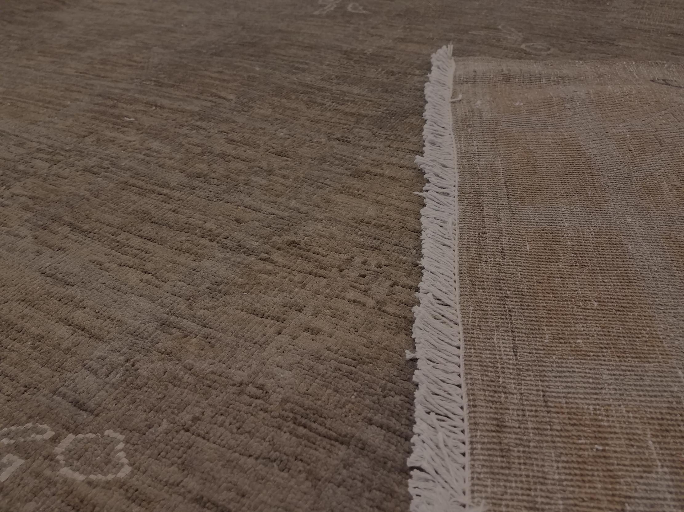 handmade Over Dyed Over Dyed Brown Brown Hand Knotted RECTANGLE 100% WOOL area rug 10' x 13'