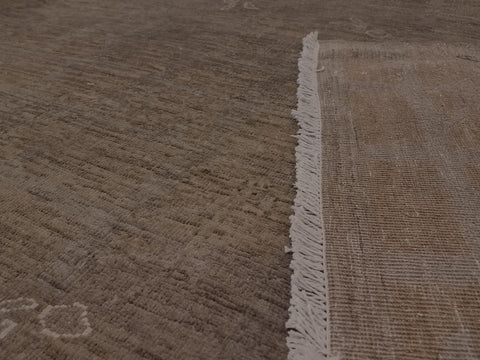 handmade Over Dyed Over Dyed Brown Brown Hand Knotted RECTANGLE 100% WOOL area rug 10' x 13'