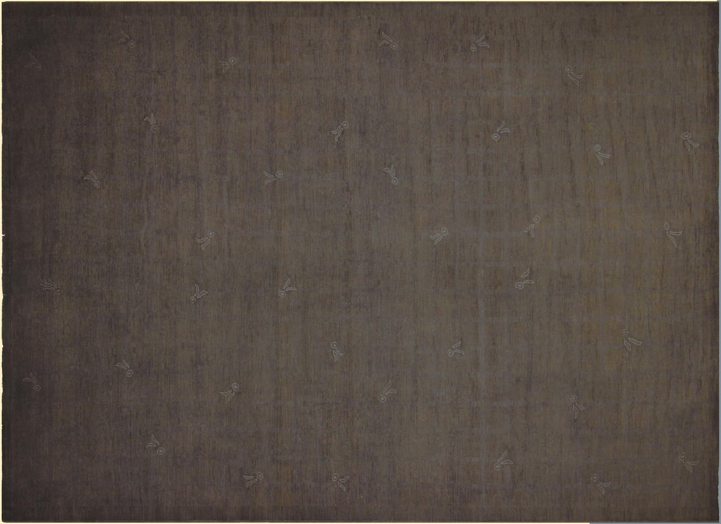 handmade Over Dyed Over Dyed Brown Brown Hand Knotted RECTANGLE 100% WOOL area rug 10' x 13'