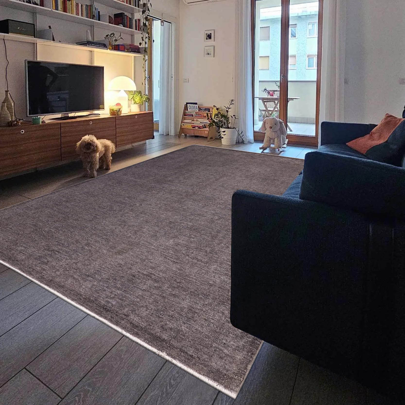 handmade Over Dyed Over Dyed Gray Gray Hand Knotted RECTANGLE 100% WOOL area rug 8' x 10'