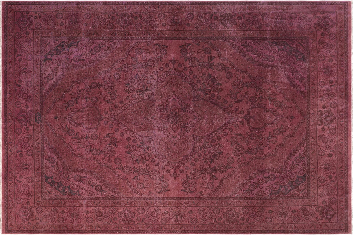 handmade Modern Vintage Purple Brown Hand Knotted RECTANGLE 100% WOOL area rug 7' x 10'