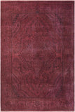 Vintage Distressed Persian Love Purple/Brown Wool Rug - 6'10'' x 9'8''