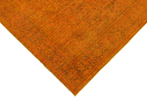 handmade Modern Vintage Orange Brown Hand Knotted RECTANGLE 100% WOOL area rug 8' x 11'