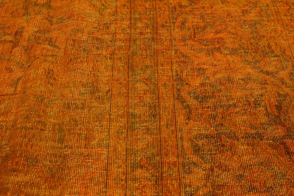 handmade Vintage Vintage Orange Brown Hand Knotted RECTANGLE 100% WOOL area rug 8x11
