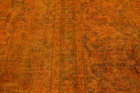 handmade Vintage Vintage Orange Brown Hand Knotted RECTANGLE 100% WOOL area rug 8x11