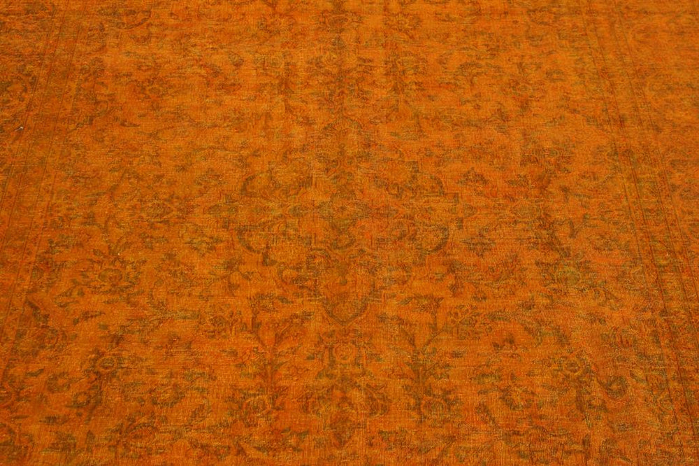 handmade Vintage Vintage Orange Brown Hand Knotted RECTANGLE 100% WOOL area rug 8x11