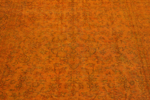 handmade Modern Vintage Orange Brown Hand Knotted RECTANGLE 100% WOOL area rug 8' x 11'