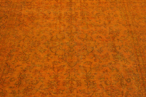handmade Vintage Vintage Orange Brown Hand Knotted RECTANGLE 100% WOOL area rug 8x11