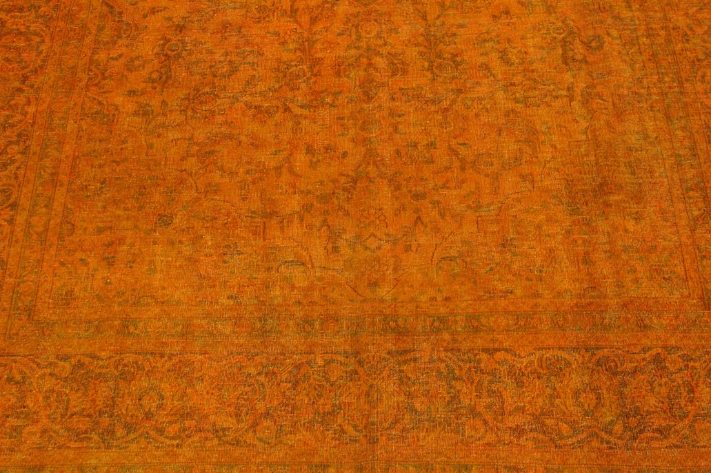 handmade Vintage Vintage Orange Brown Hand Knotted RECTANGLE 100% WOOL area rug 8x11