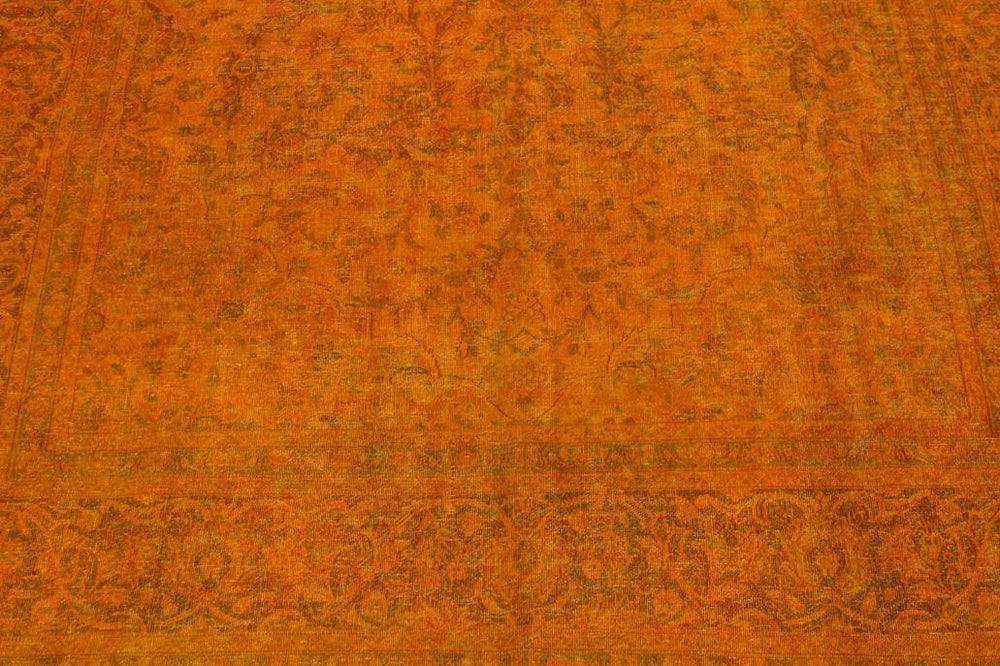 handmade Vintage Vintage Orange Brown Hand Knotted RECTANGLE 100% WOOL area rug 8x11