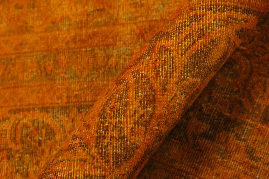 handmade Vintage Vintage Orange Brown Hand Knotted RECTANGLE 100% WOOL area rug 8x11