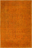 Vintage Distressed Persian Patience Orange/Brown Wool Rug - 7'8'' x 11'5''