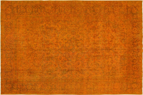 handmade Modern Vintage Orange Brown Hand Knotted RECTANGLE 100% WOOL area rug 8' x 11'