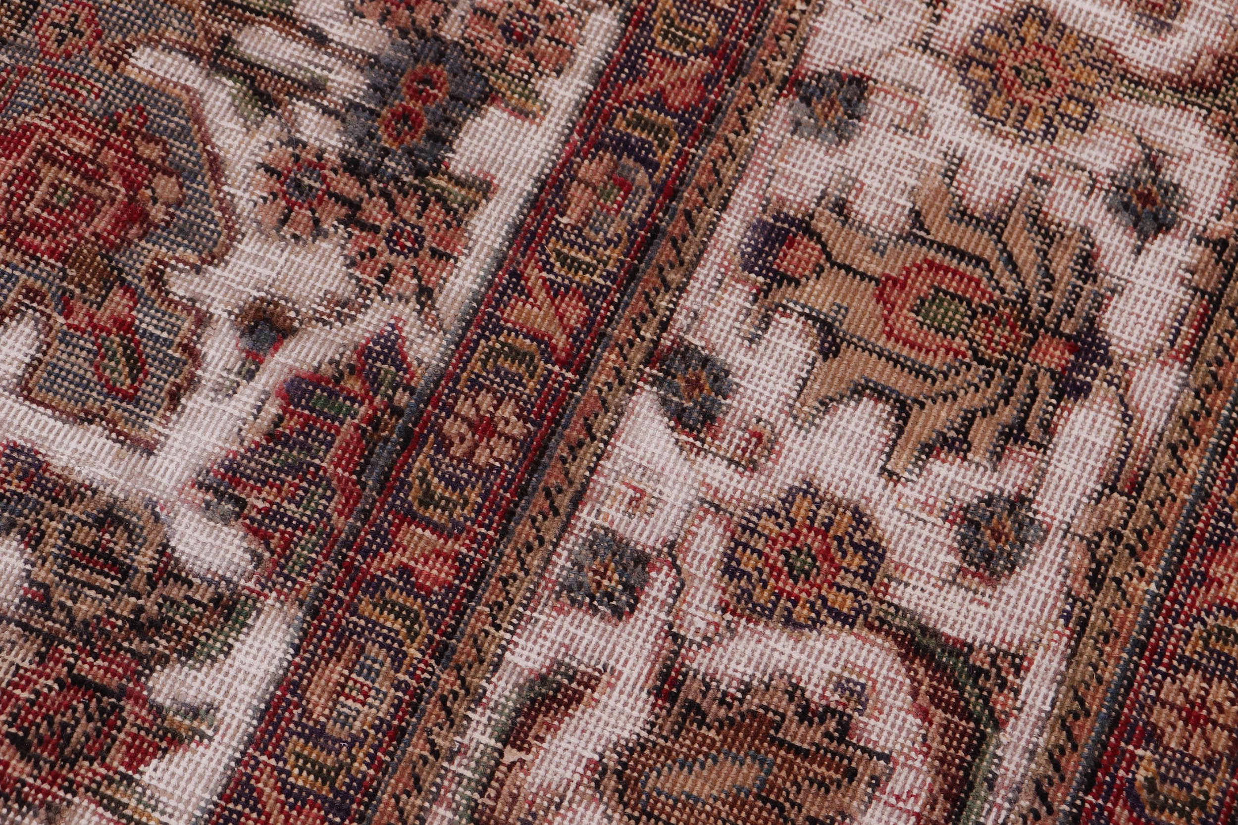 handmade Vintage Vintage Beige Red Hand Knotted RECTANGLE 100% WOOL area rug 8' x 10'