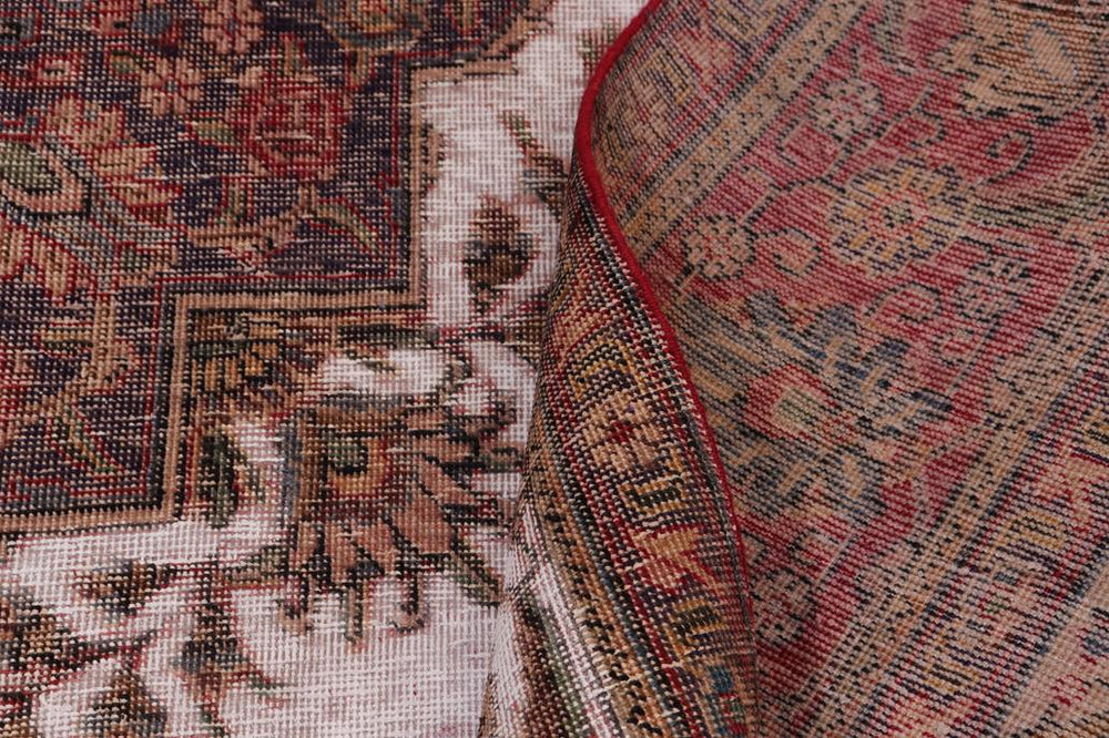 handmade Vintage Vintage Beige Red Hand Knotted RECTANGLE 100% WOOL area rug 8x10