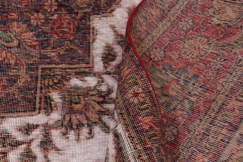 handmade Vintage Vintage Beige Red Hand Knotted RECTANGLE 100% WOOL area rug 8x10