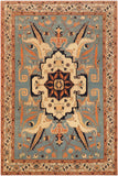Oriental Ziegler Chaya Blue/Beige Wool Rug - 9'4'' x 11'7''