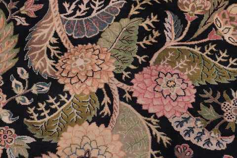 handmade Traditional Nagi Black Black Hand Knotted RECTANGLE 100% WOOL area rug 9x12