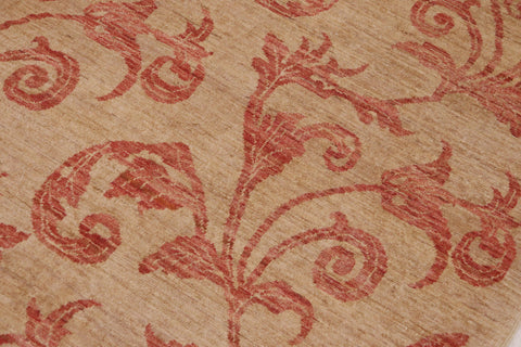 handmade Modern Kafkaz Tan Rust Hand Knotted RECTANGLE 100% WOOL area rug 9' x 12'