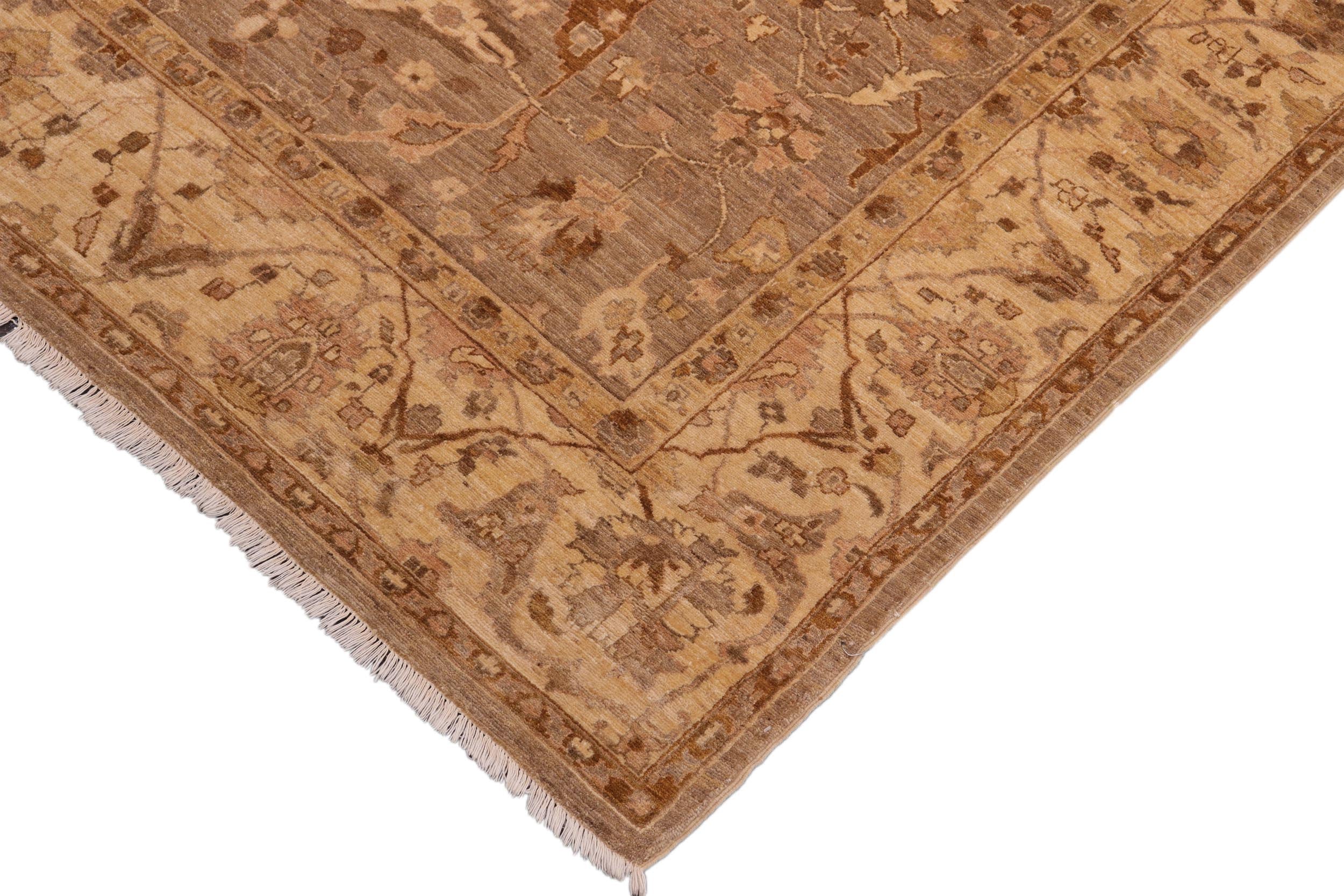 handmade Traditional Kafkaz Gray Tan Hand Knotted RECTANGLE 100% WOOL area rug 8x10