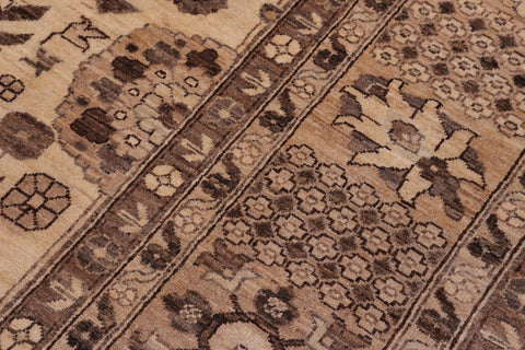 handmade Geometric Kafkaz Tan Ivory Hand Knotted RECTANGLE 100% WOOL area rug 10' x 14'