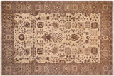handmade Traditional Kafkaz Tan Ivory Hand Knotted RECTANGLE 100% WOOL area rug 10 x 14