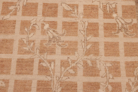 handmade Modern Kafkaz Rust Tan Hand Knotted RECTANGLE 100% WOOL area rug 6' x 9'