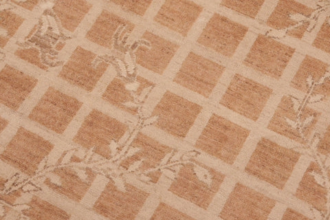 handmade Modern Kafkaz Rust Tan Hand Knotted RECTANGLE 100% WOOL area rug 6' x 9'