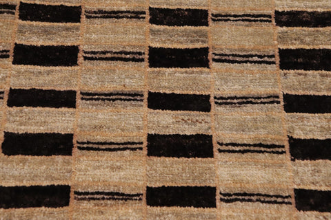 handmade Modern Gabbeh Green Tan Hand Knotted RECTANGLE 100% WOOL area rug 9' x 12'