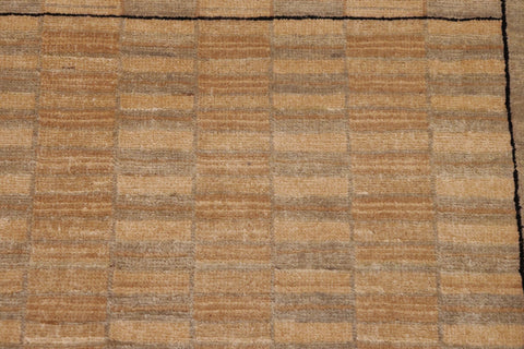 handmade Modern Gabbeh Green Tan Hand Knotted RECTANGLE 100% WOOL area rug 9' x 12'