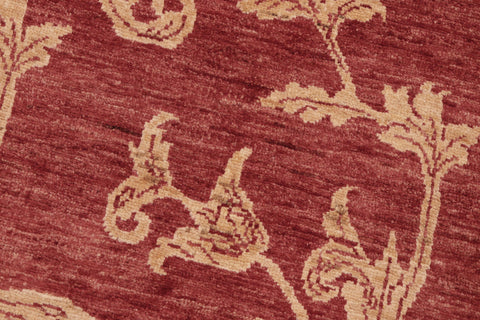 handmade Modern Kafkaz Red Gold Hand Knotted RECTANGLE 100% WOOL area rug 6' x 9'