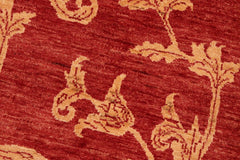 handmade Transitional Kafkaz Red Gold Hand Knotted RECTANGLE 100% WOOL area rug 6X9