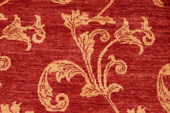 handmade Transitional Kafkaz Red Gold Hand Knotted RECTANGLE 100% WOOL area rug 6X9