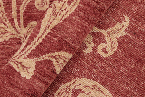 handmade Modern Kafkaz Red Gold Hand Knotted RECTANGLE 100% WOOL area rug 6' x 9'
