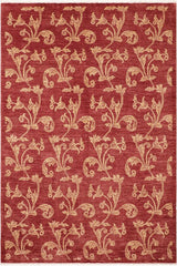 handmade Transitional Kafkaz Red Gold Hand Knotted RECTANGLE 100% WOOL area rug 6X9