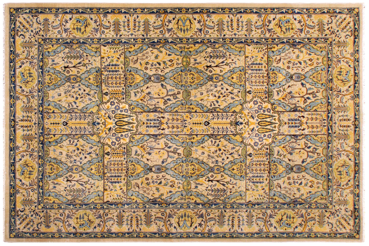 handmade Transitional Design Lt. Gray Lt. Gray Hand Knotted RECTANGLE 100% WOOL area rug 6' x 9'