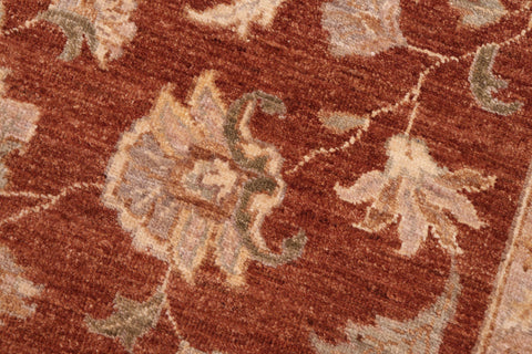 handmade Traditional Kafkaz Rust Tan Hand Knotted RECTANGLE 100% WOOL area rug 6x9