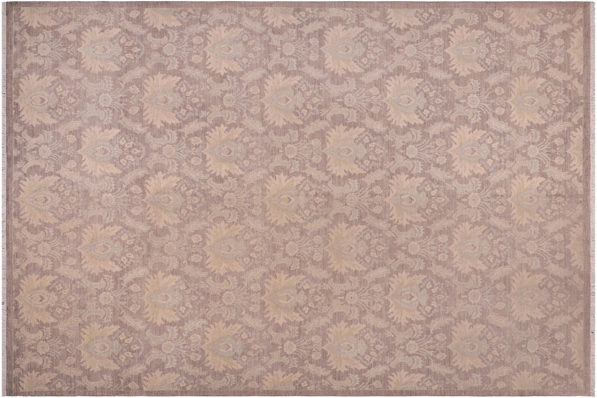 handmade Modern Kafkaz Lt. Brown Gray Hand Knotted RECTANGLE 100% WOOL area rug 9' x 11'