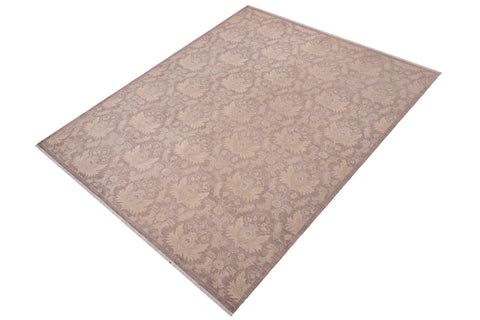 handmade Modern Kafkaz Lt. Brown Gray Hand Knotted RECTANGLE 100% WOOL area rug 9' x 11'