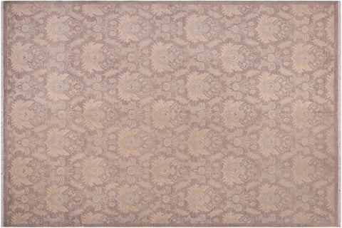 handmade Modern Kafkaz Lt. Brown Gray Hand Knotted RECTANGLE 100% WOOL area rug 9' x 11'