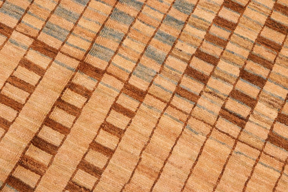 handmade Modern Kafkaz Tan Brown Hand Knotted RECTANGLE 100% WOOL area rug 6 X9 