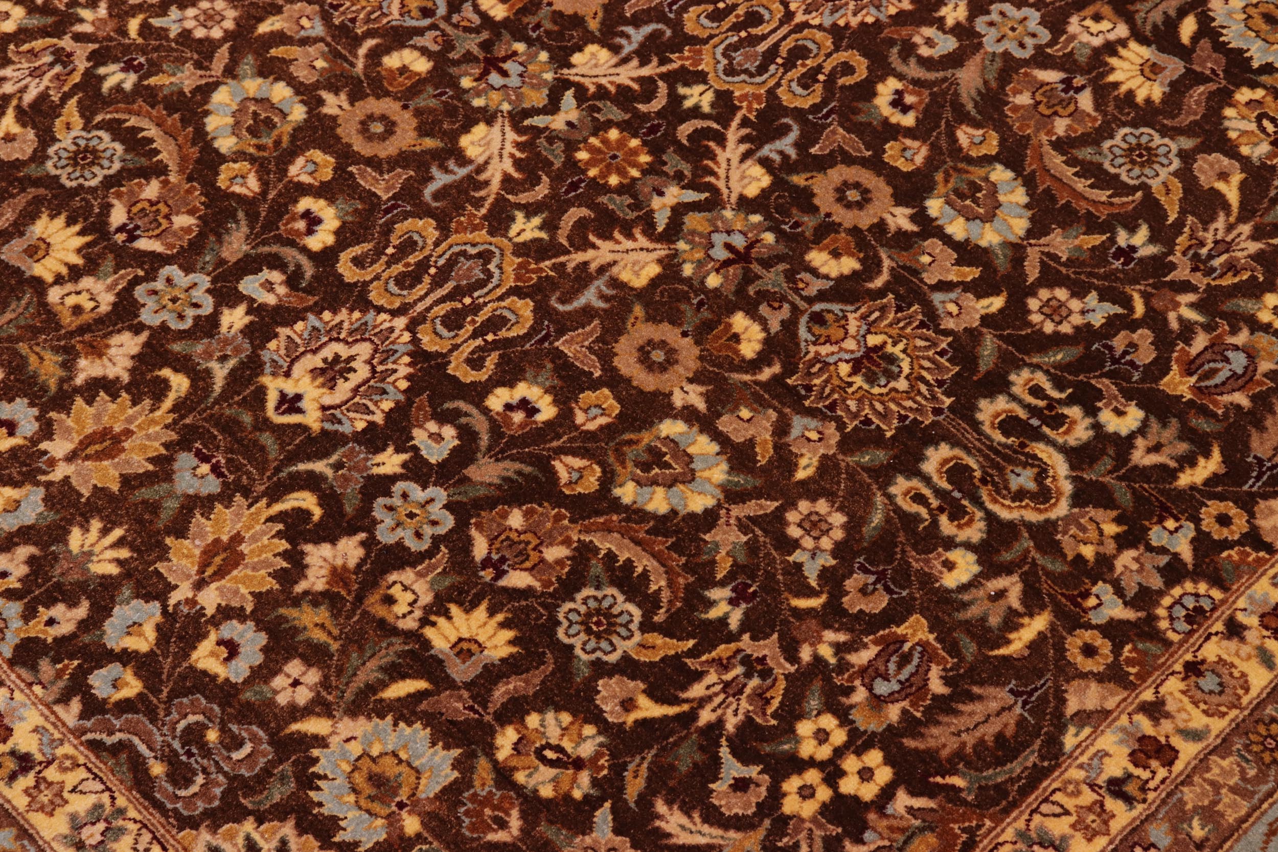 handmade Traditional  Brown Lt. Blue Hand Knotted RECTANGLE 100% WOOL area rug 8' x 10'