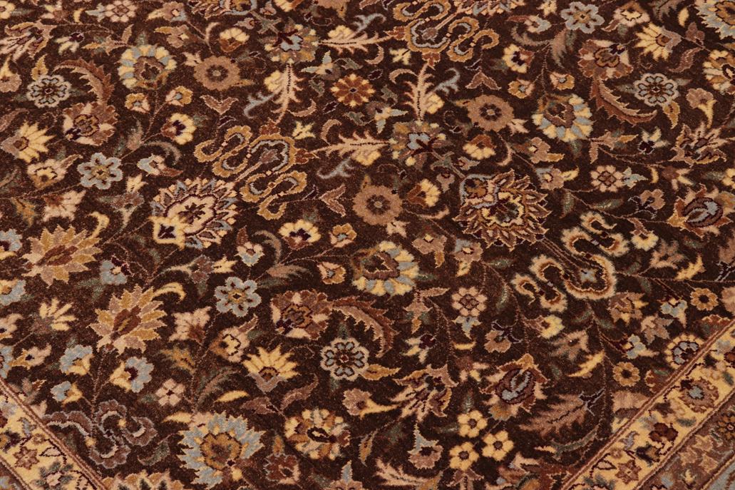 handmade Traditional  Brown Lt. Blue Hand Knotted RECTANGLE 100% WOOL area rug 8'X10'