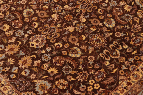 handmade Traditional  Brown Lt. Blue Hand Knotted RECTANGLE 100% WOOL area rug 8' x 10'